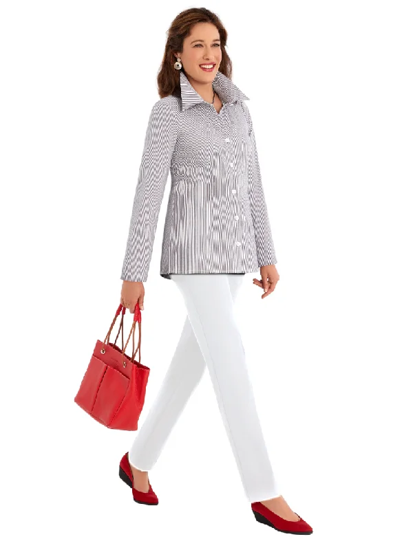 Seersucker Stripe Shirt Tunic