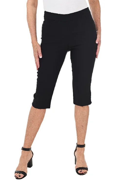 Petite Pull-On Button Tab Hem Clamdigger Pant