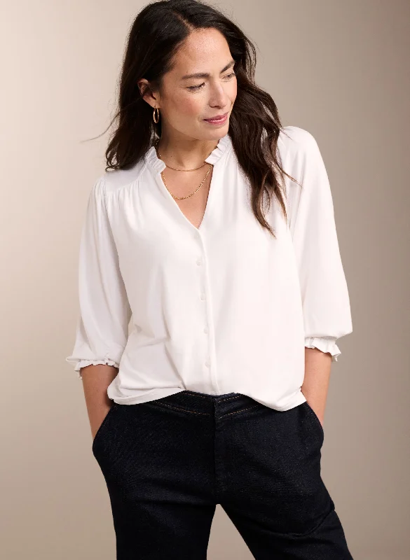 Annie Ruffle Collar Blouse