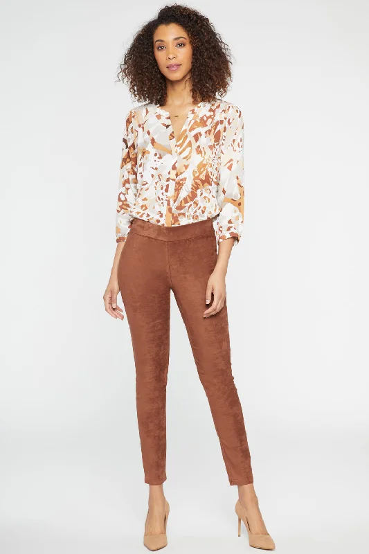 Basic Legging Pants In Petite - Coffee Bean