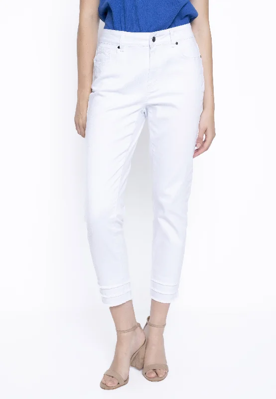 Frayed Hem Ankle-Length Jeans