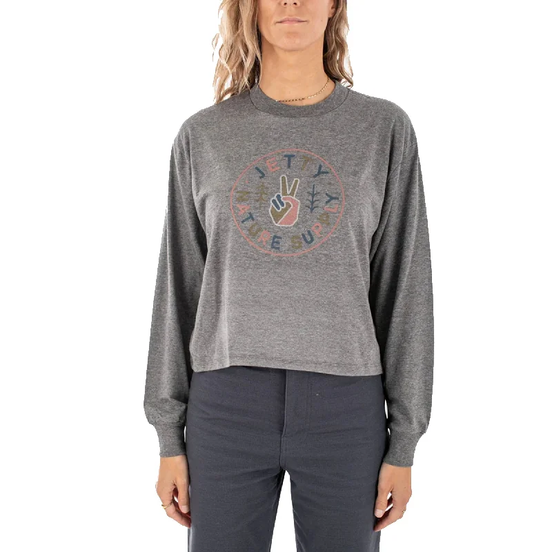 Jetty Good Natured Women's L/S Shirt - Charcoal