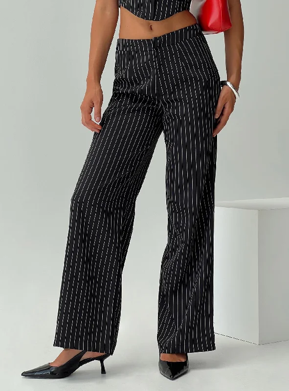 Kimia Pants Black / White Pinstripe