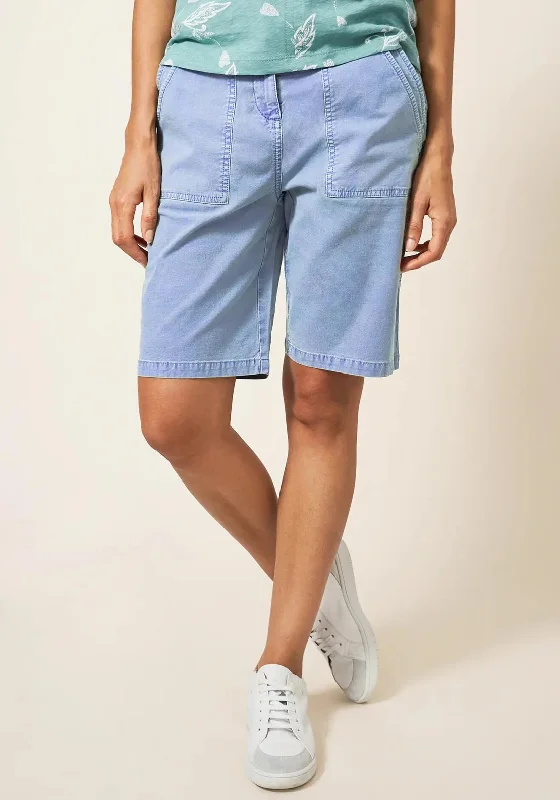 White Stuff Twister Chino Knee Length Shorts, Light Blue