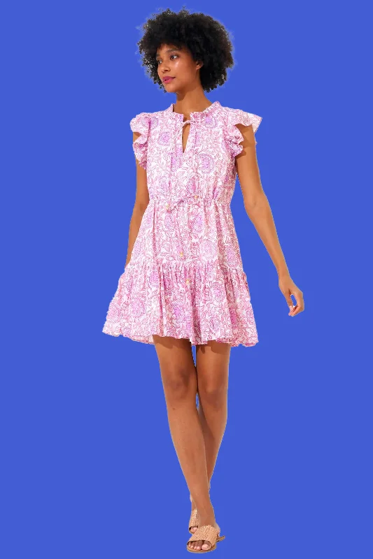 Cinched Flirty Dress - Malta Pink