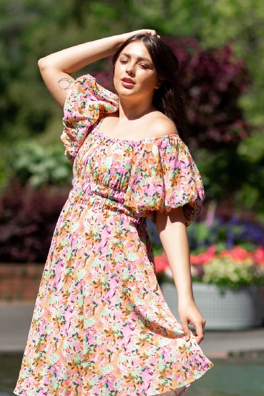 COLLEEN PUFF SLEEVE FLORAL DRESS