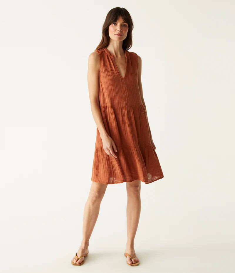 Daisy Gauze Dress - Toffee