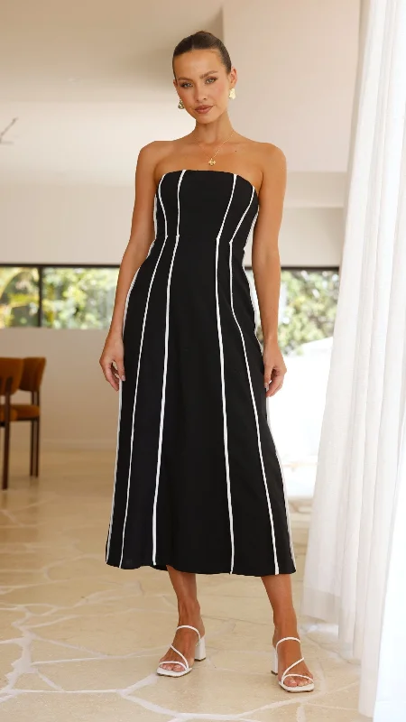 Damonica Maxi Dress - Black / Sand