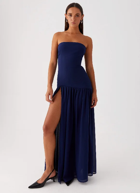 Eden Strapless Maxi Dress - Navy