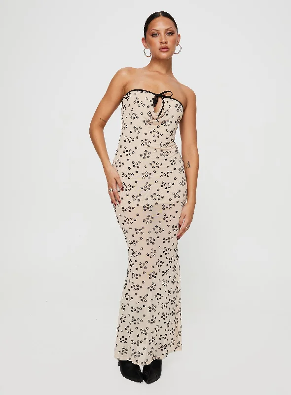 Illuminating Maxi Dress Beige Floral