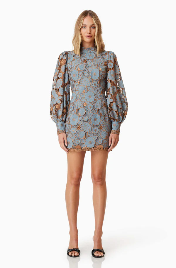 Jasmine Long Sleeve Dress - Blue Bronze