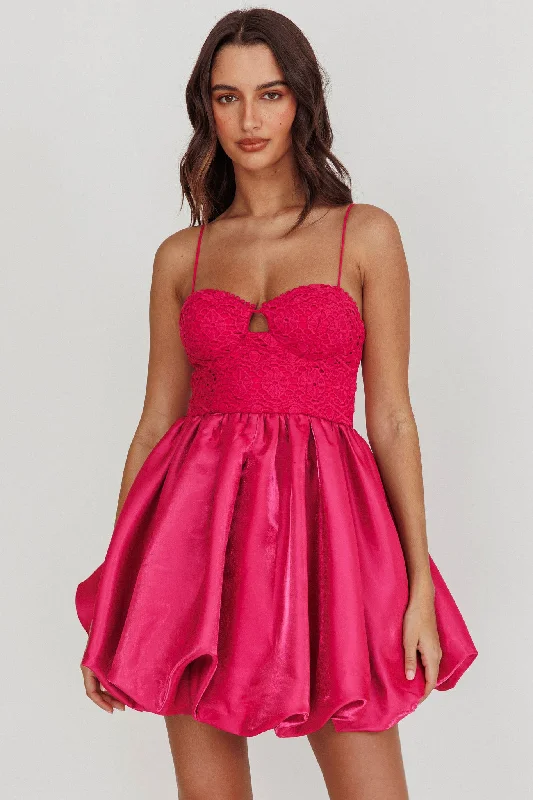 Lucia Bubble Skirt Mini Dress Hot Pink