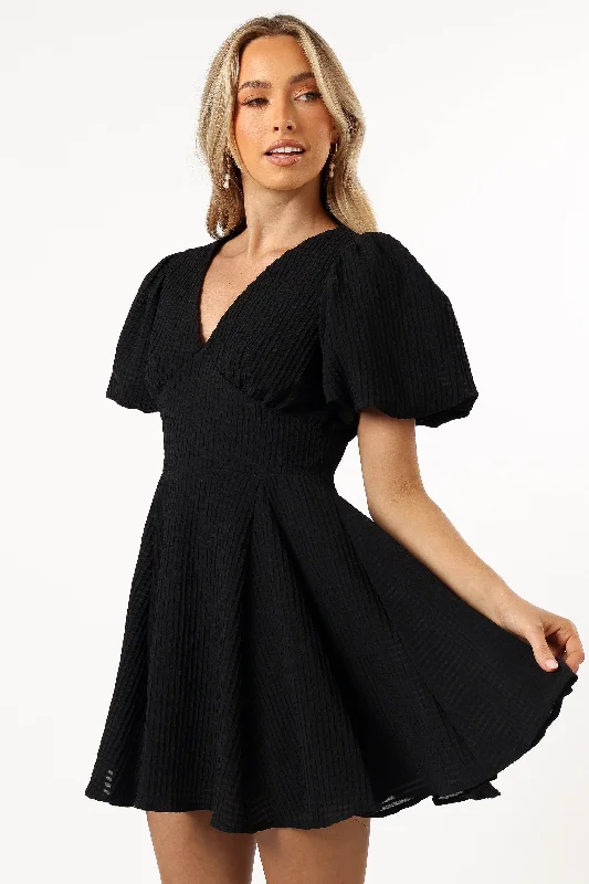 Max Short Sleeve Mini Dress - Black