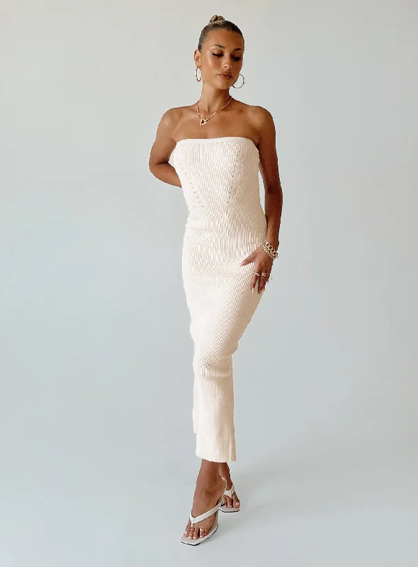 Jayan Strapless Midi Dress White