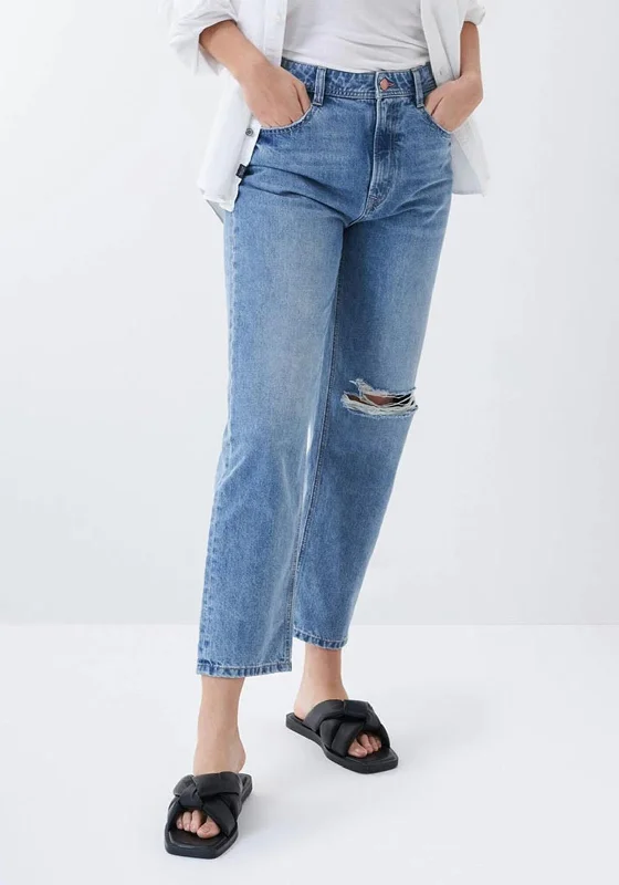 Salsa Slim Cropped Boyfriend Jeans, Light Blue