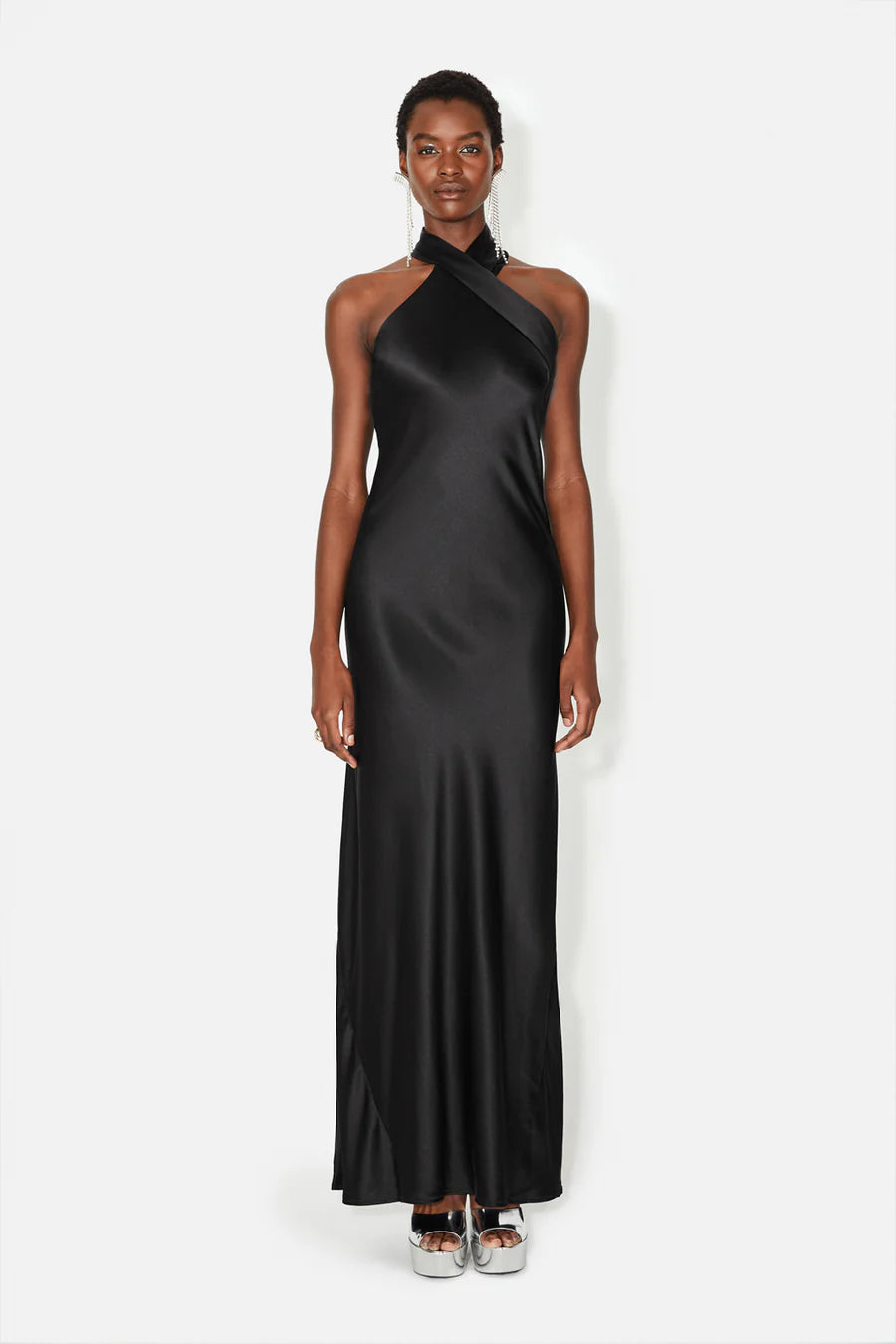 Satin Pandora Dress - Black