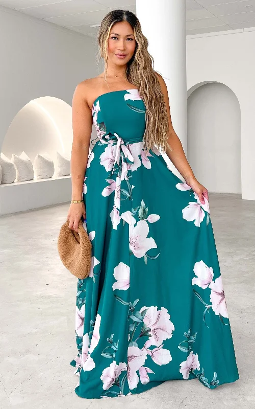 Tamra Maxi Dress - Green Floral