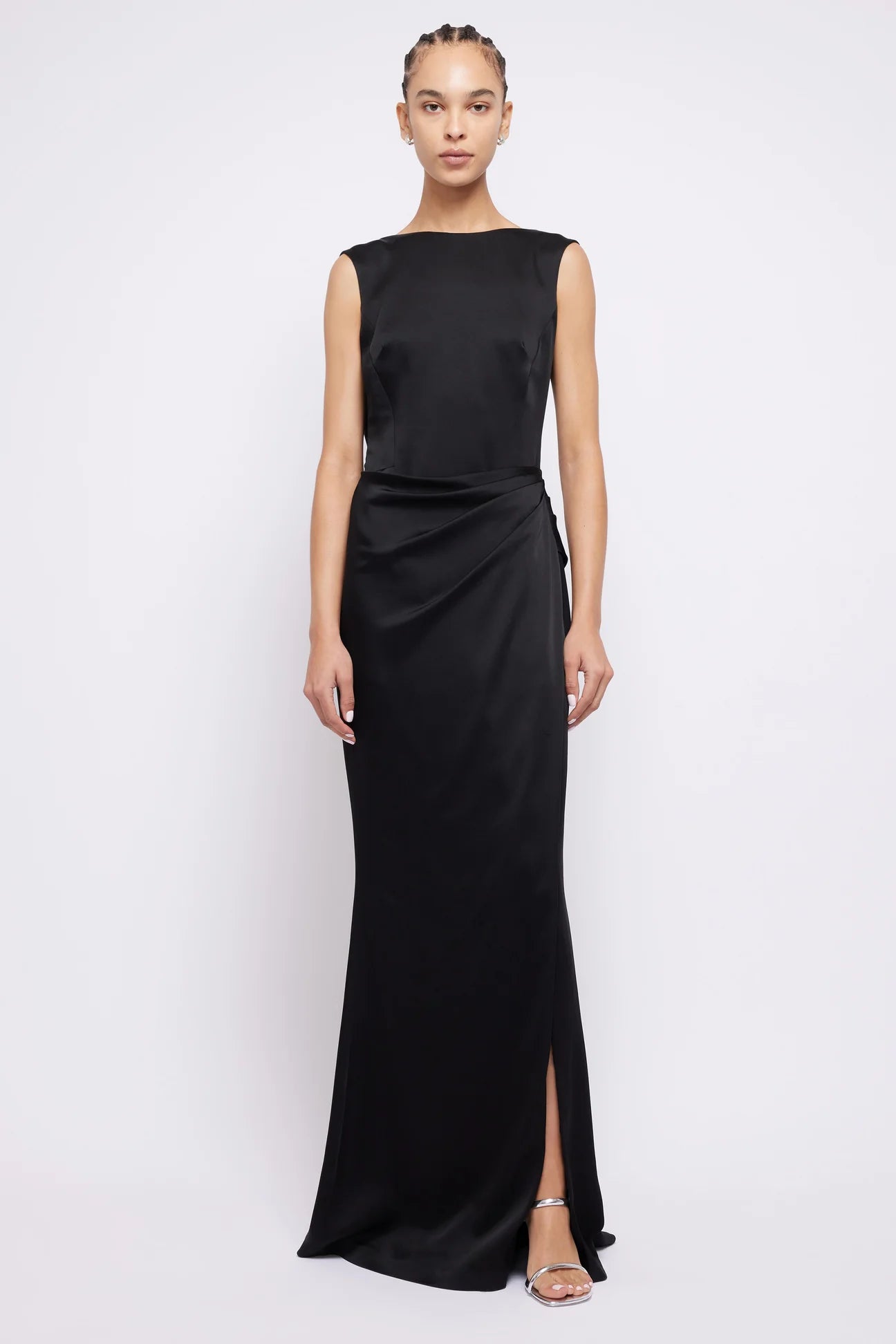 Tommy Open Back Gown - Black