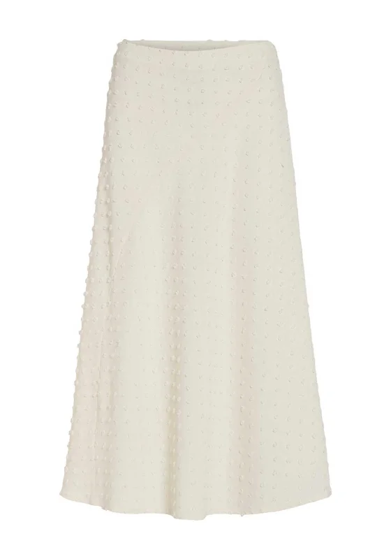 Vila Brietta Textured Midi Skirt, Birch