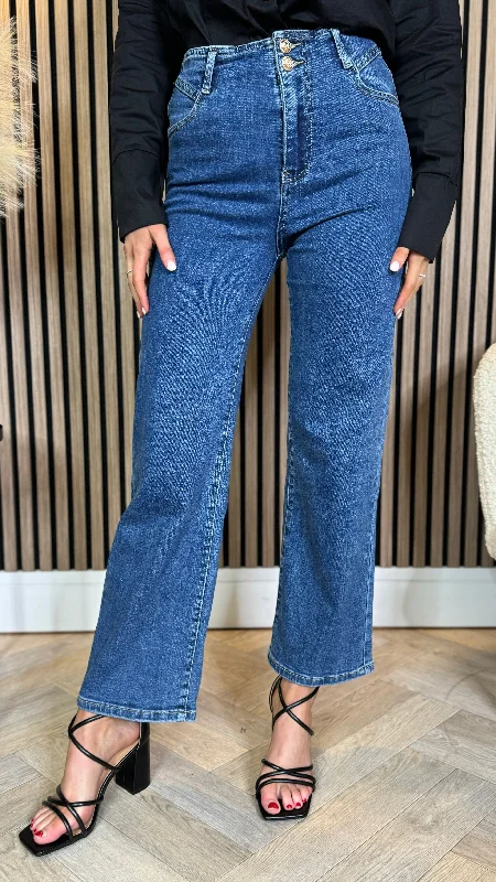 Wilma Dark Blue Straight Leg Jeans