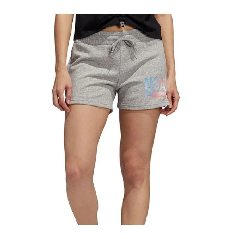 Adidas Women's Americana Graphic Shorts Gray Size Large