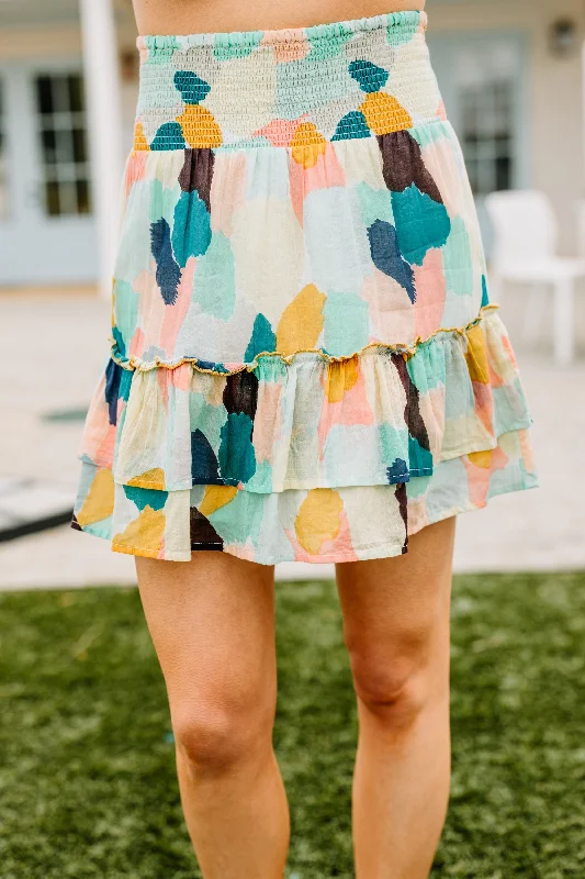 Best In Bold Mint Green Abstract Skirt