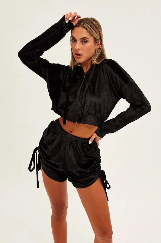 Black Velvet Shorts