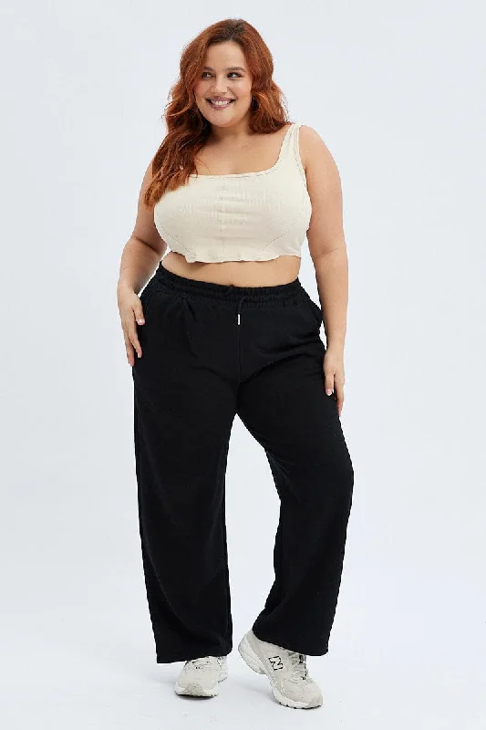 Black Wide Leg Jogger Pants