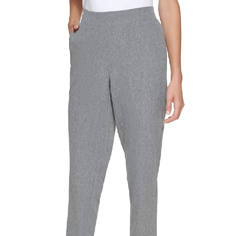 Calvin Klein Women's Elastic Back High Rise Dress Pants Gray Size Medium