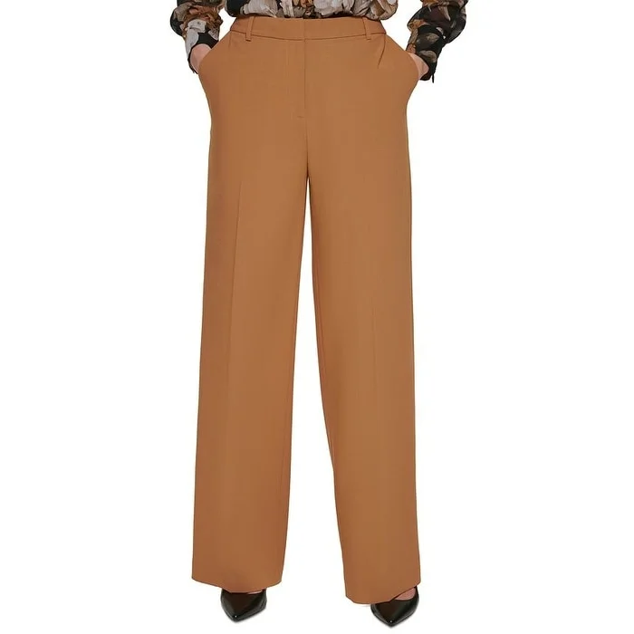 Calvin Klein Women's High Waist Pants Brown Size 8