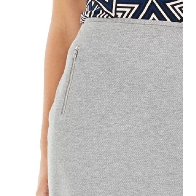 Calvin Klein Women's Zip-Pocket Pencil Skirt Silver Size 2