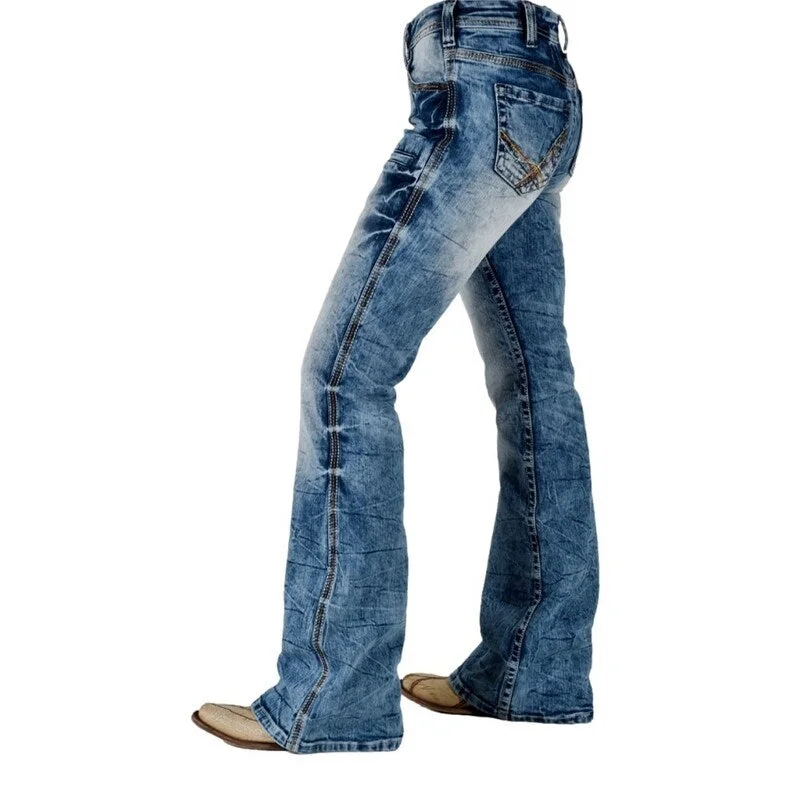 Cowgirl Tuff Western Jeans Womens Blazin' Relaxed Medium Wash JBLAZN