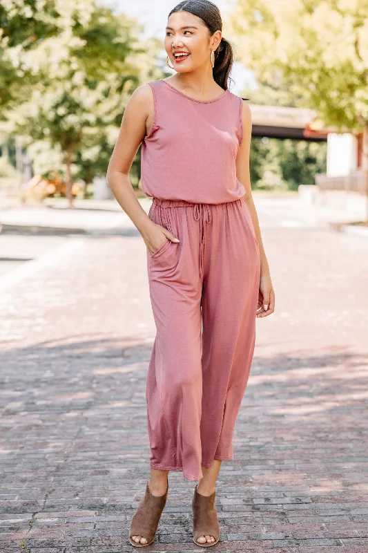 If I Were You Mauve Pink Wide Leg Jumpsuit