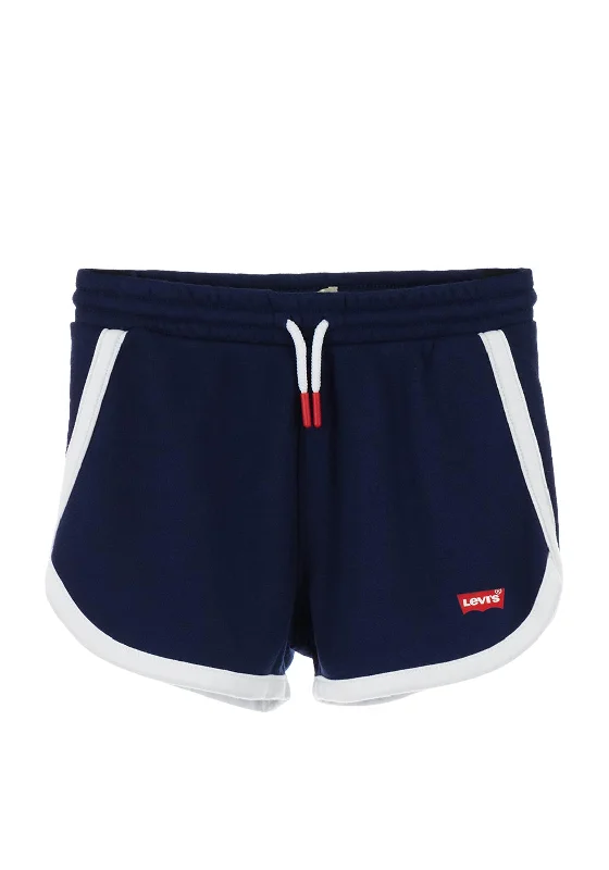 Levis Girls Logo Stripe Short Shorts, Navy