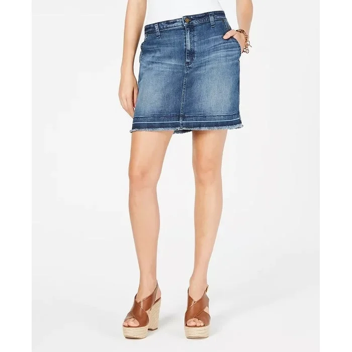 Michael Kors Women's Cargo Wash Denim Skirt Blue Size 4