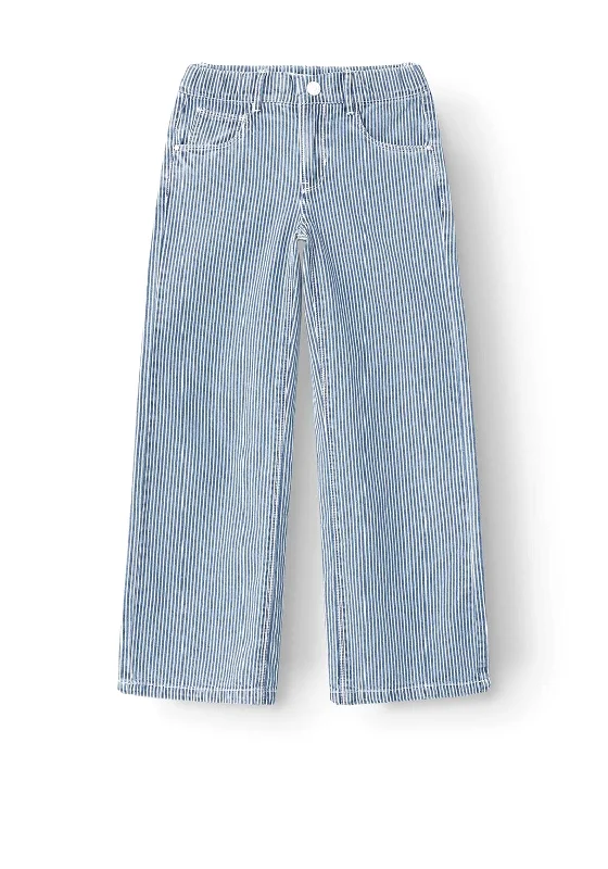 Name It Kid Girl Rose Wide Denim Pant, Medium Blue Denim