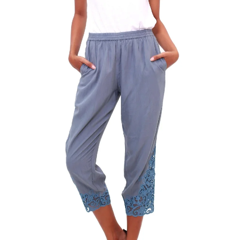 NOVICA Padma Flower, Rayon pants