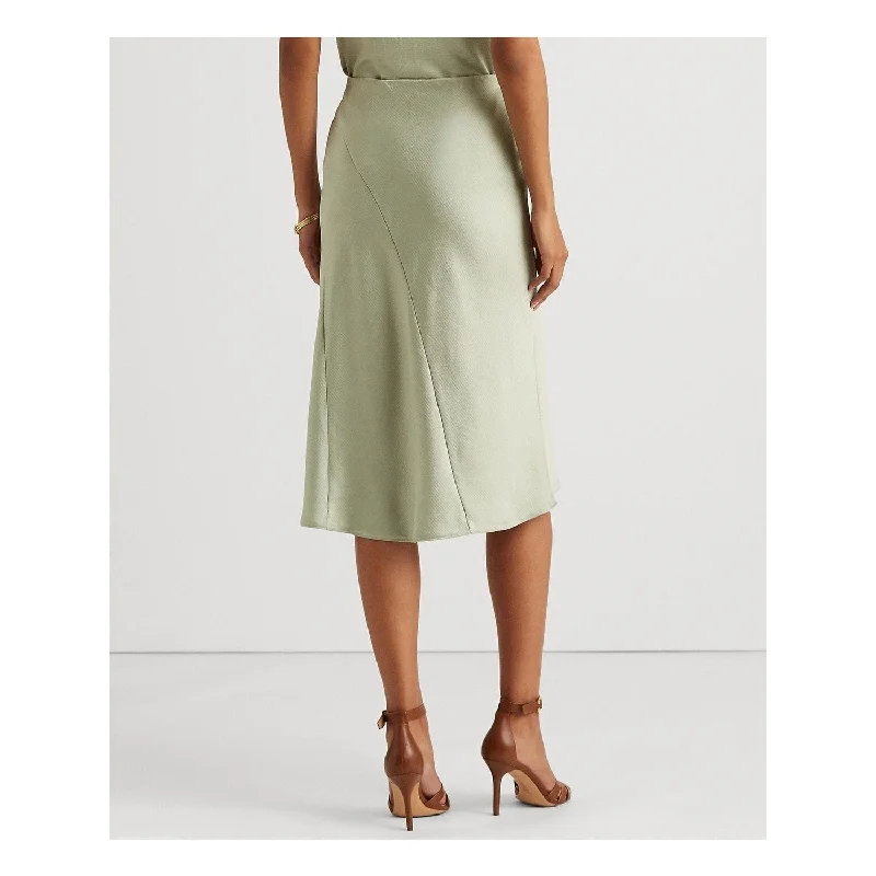 Ralph Lauren Women's Below The Knee Wear To Work A-Line Skirt Green Size 8