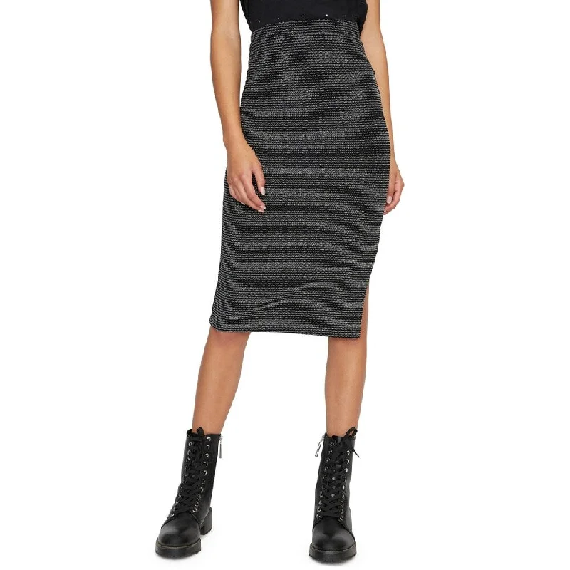 Sanctuary Women's Metallic Knit Pencil Skirt Black Size Small