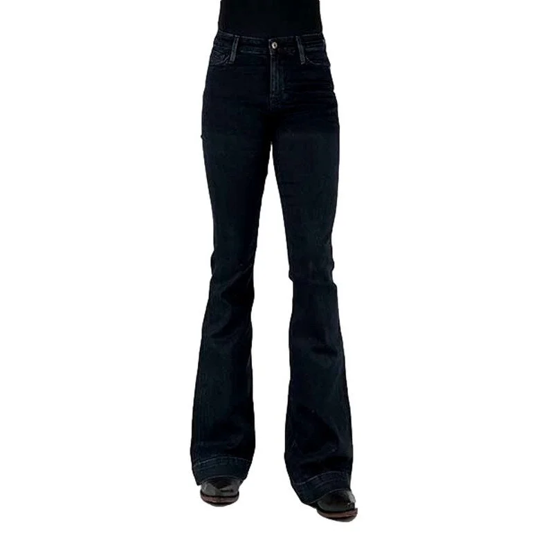 Stetson Western Jeans Womens High Rise Flare Black 11-054-0921-2414 BL