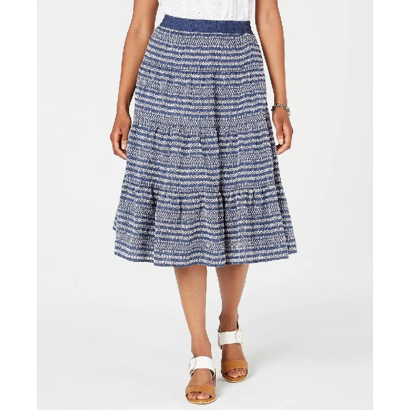 Tommy Hilfiger Women's Paneled Printed Midi Skirt Blue Size XX-Large - 2XL