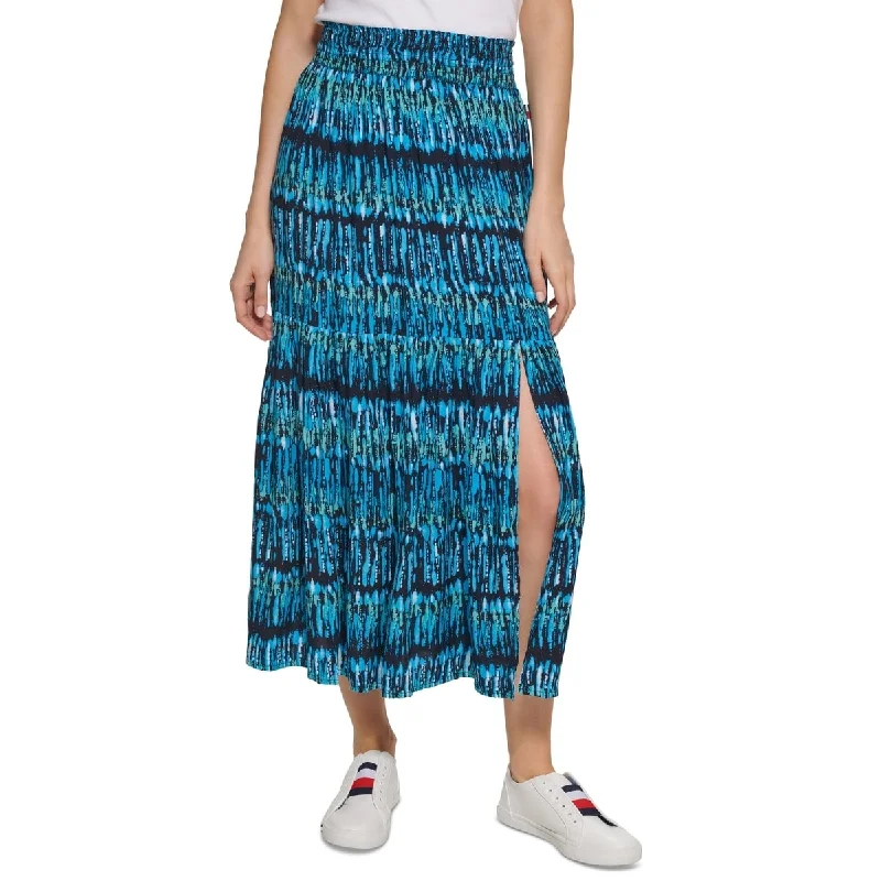 Tommy Hilfiger Women's Pull On Tiered Skirt Blue Size X-Small