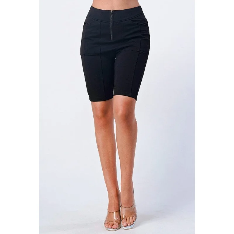 Zip-Up Biker Shorts Activewear for Workout and Casual look