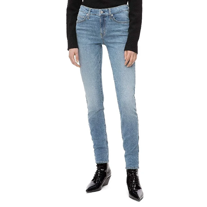 Calvin Klein Women's Mid Rise Skinny Fit Jeans Mallibu Blue Light Size 26" X 30" - 26" X 30"