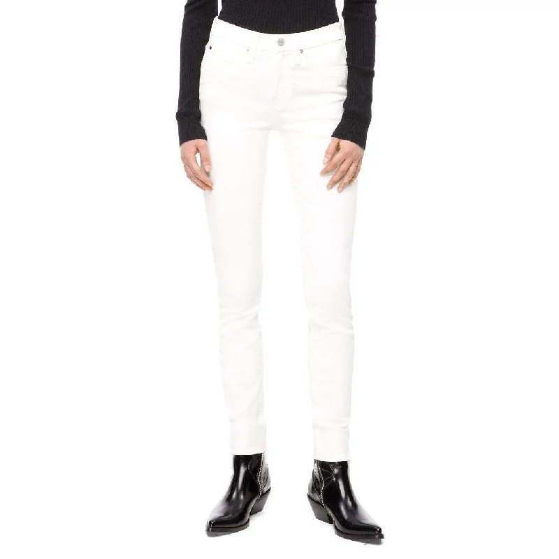 Calvin Klein Women's Mid Rise Skinny Jeans White Size 25" X 30" - 25" x 30"