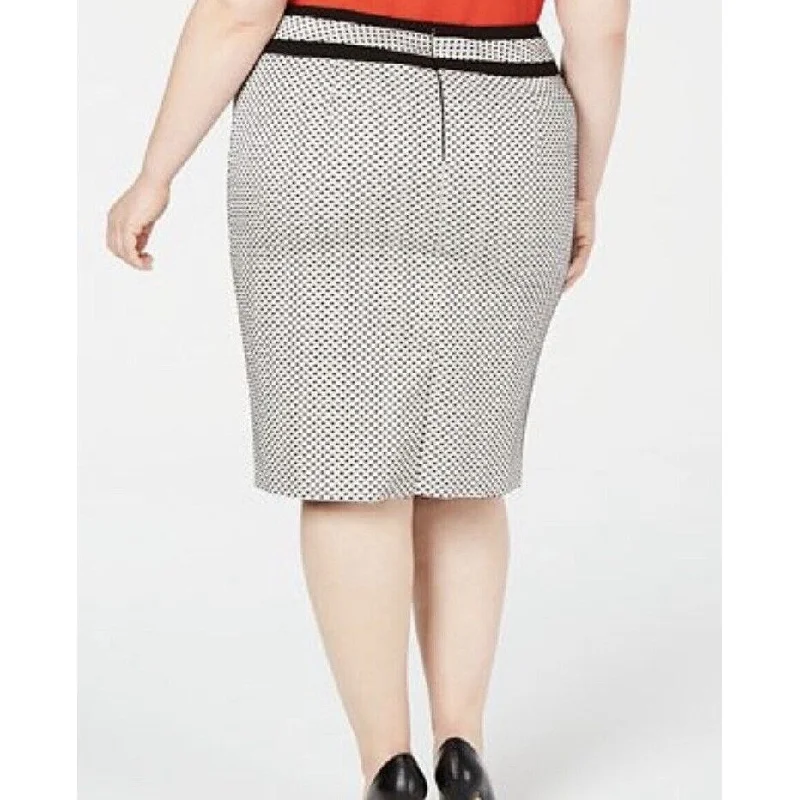 Calvin Klein Women's Plus Size Piped-Trim Skirt Gray Size 20W