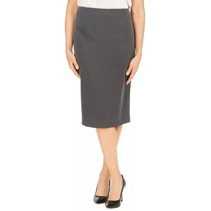 Kasper Women's Pin Dot Pencil Skirt Black Size 6