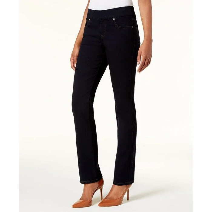 Style & Co Women's Straight-Fit Pull-On Jeans Black Size Large